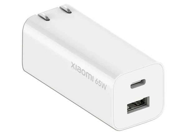 Cargador de Pared Xiaomi GaN Charger, USB Tipo A y USB Tipo C, Carga rápida de 65W, Color Blanco.