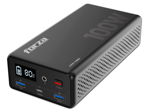 Central Eléctrica Portátil Forza Mini Titan FPP-T100, Pantalla LCD, Batería LiFePO4 de 80,64 Wh, Color Negro.