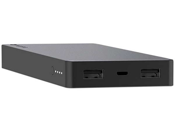 Batería Portátil recargable Mophie Powerstation XL de 10,000 mAh para Smartphones y Tablets. Color gris.