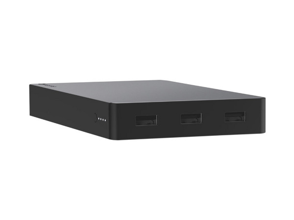 Batería Portátil recargable Mophie Powerstation XXL de 20,000 mAh, con tres puertos USB 2.0 para Smartphones y Tablets. Color gris.