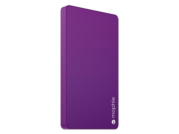 Batería Portátil recargable Mophie Powerstation mini de 3000 mAh, USB 2.0 para Smartphones y Tablets. Color morado.