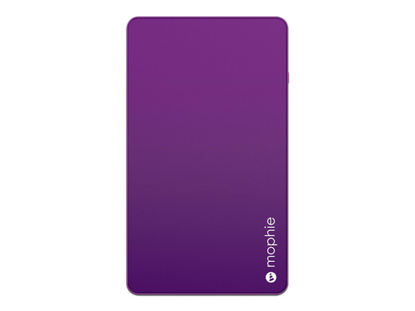 Batería Portátil recargable Mophie Powerstation mini de 3000 mAh, USB 2.0 para Smartphones y Tablets. Color morado.