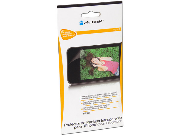 Protector de pantalla Acteck Clear Protector PT para iPhone 4 y 4S.