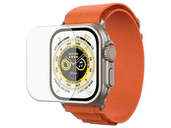 Protector de pantalla MyBat MAPWH49SC90 de vidrio templado 9H con nanotecnología y protección contra fragmentación para Apple Watch Ultra de 49mm. Color Transparente.