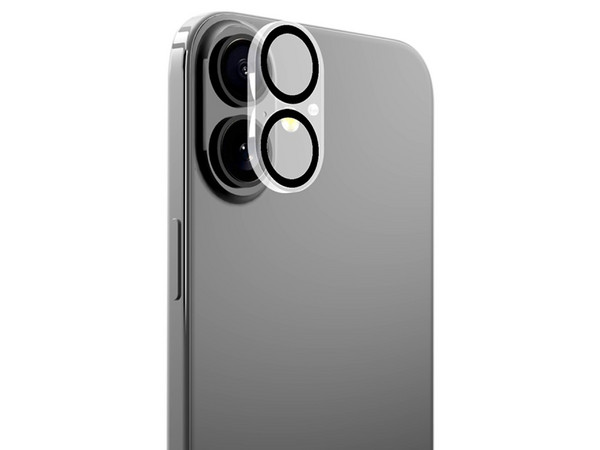 Protector de cámara MyBat RIP16SCLE140 de vidrio templado 9H con nanotecnología y protección contra fragmentación para iPhone 16 y 16 Plus. Color Transparente.