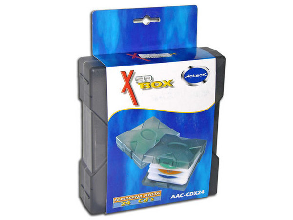 Caja XBOX Acteck para CDs, hasta 24 CDs.