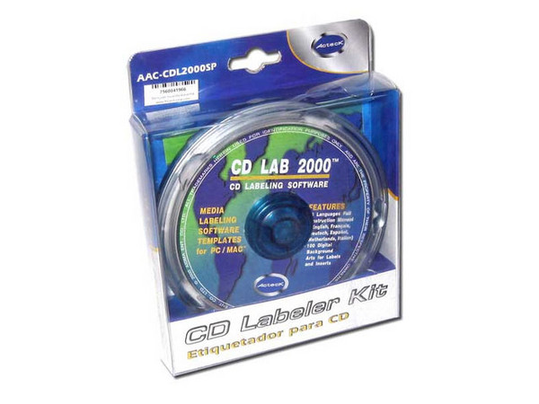 Kit de Etiquetas Acteck CDLAB-2000 para CD y DVD, 50 Etiquetas, 1 Programa de Diseño y 1 Aplicador.