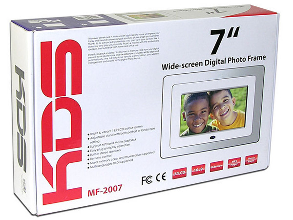 Portarretrato Digital KDS LCD de 7 pulgadas, Reproduce JPEG, MP3 y Video. Bocinas Integradas