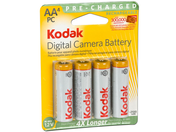 Pilas recargables Ni-MH AA para cámaras digitales KODAK / Paquete de 4 unidades
