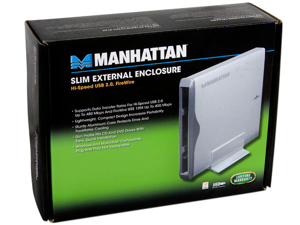 Gabinete Externo Slim para unidades CDs y DVD IDE de Laptop