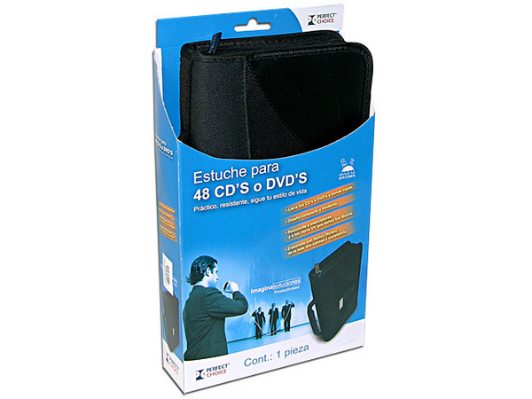 Estuche Perfectchoice de Nylon Negro para 48 CDs /DVDs