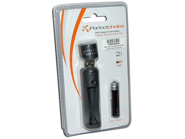 Cargador USB Perfect Choice para 1 batería AAA