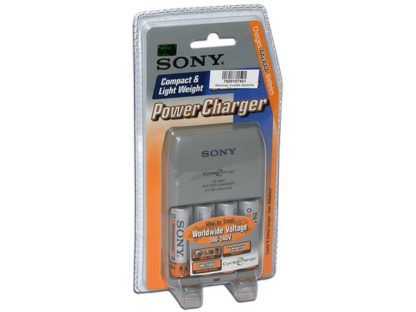 Cargador de baterías Dual 4xAA / 4xAAA Marca Sony, incluye 4 báterias AA