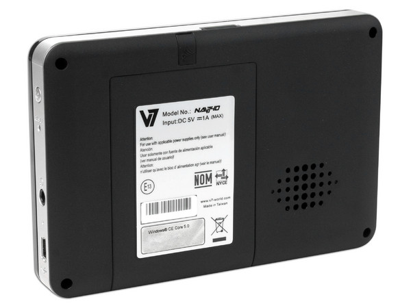 GPS con Pantalla Sensible al Tacto V7 NAV740, Reproduce MP3, Fotos y Videos. Incluye Mapas Precargados de México, Guadalajara y Monterrey