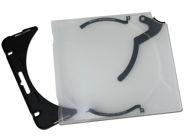 E-Sampler de 10 e-slimcases con e-clip Ejector para almacenar CDs/DVDs. Color Negro