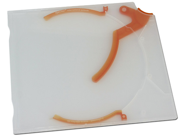 E-Sampler de 10 e-slimcases con e-clip Ejector para almacenar CDs/DVDs. Color Naranja