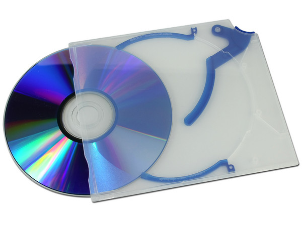 Paquete de 10 e-slimcases Ejector para almacenar CDs/DVDs. Color Azul