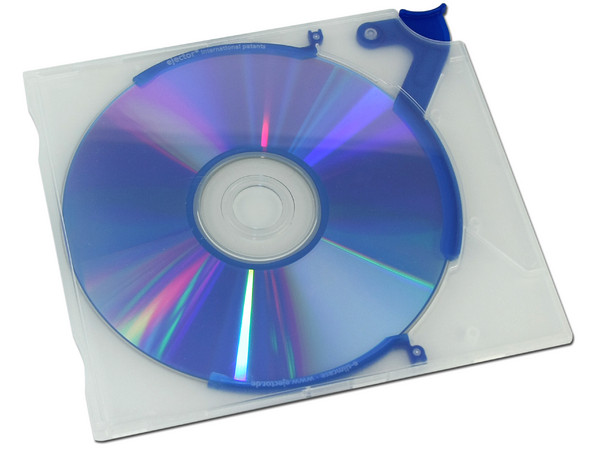 Paquete de 10 e-slimcases Ejector para almacenar CDs/DVDs. Color Azul