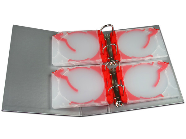 E-Archive de 10 e-slimcases con e-clip Ejector para almacenar CDs/DVDs. Color Rojo