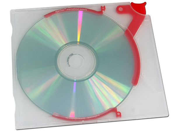 E-Archive de 10 e-slimcases con e-clip Ejector para almacenar CDs/DVDs. Color Rojo