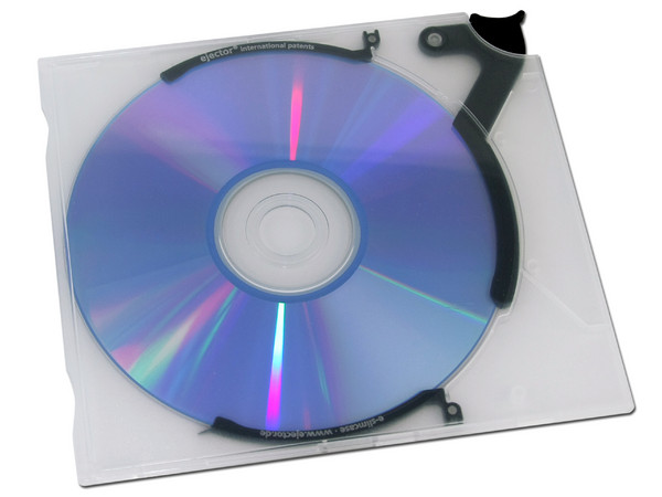 Paquete de 10 e-slimcases Ejector para almacenar CDs/DVDs. Color Negro
