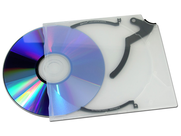 Paquete de 10 e-slimcases Ejector para almacenar CDs/DVDs. Color Negro