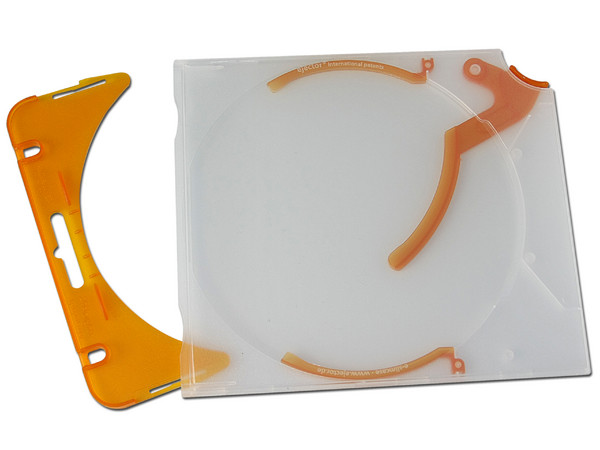 E-Archive de 10 e-slimcases con e-clip Ejector para almacenar CDs/DVDs. Color Naranja
