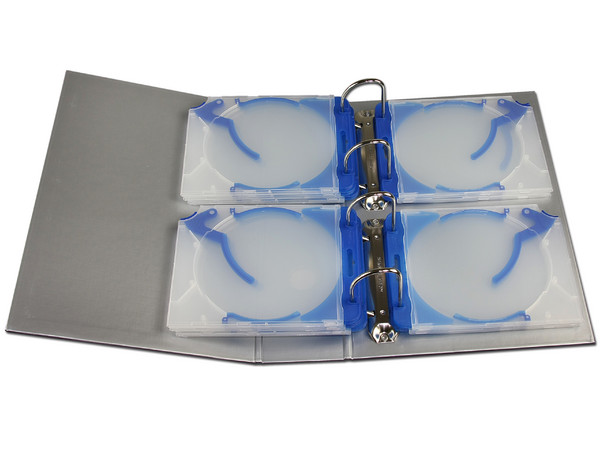 E-Archive de 10 e-slimcases con e-clip Ejector para almacenar CDs/DVDs. Color Azul