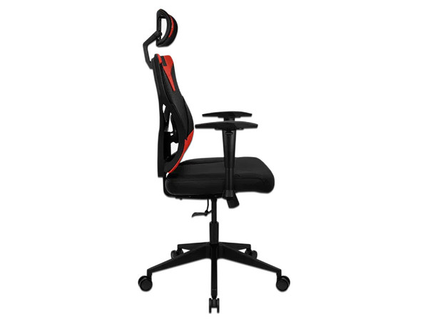 Silla Gamer Aerocool Guardián, Inclinación de 135 grados, descansa brazos ajustables. Color Rojo.