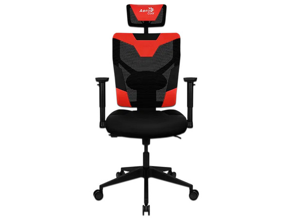 Silla Gamer Aerocool Guardián, Inclinación de 135 grados, descansa brazos ajustables. Color Rojo.