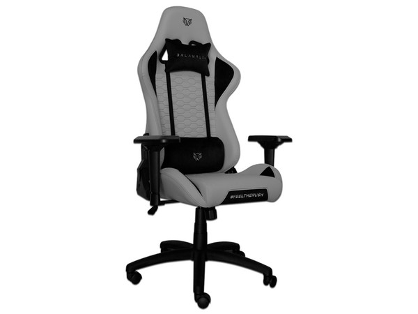 Silla Gamer Balam Rush Thunder 2, inclinación ajustable de hasta 180 Grados, Pistón de gas clase 4, Soporta hasta 150kg, soporte lumbar, Color Gris.