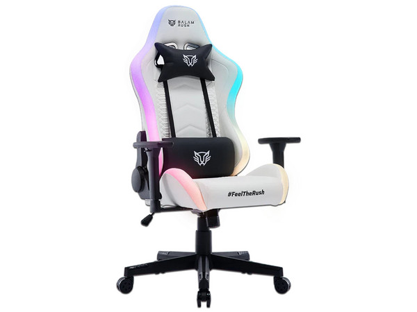 Silla Gaming RGB Lighting Rush V2 Balam Rush Azender Series. Color Blanco.