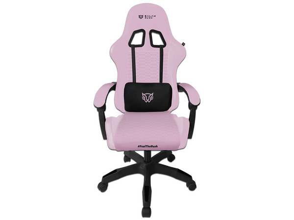 Silla Gamer Balam Rush Power Rush V2, Reposabrazos Fijo. Color Rosa.