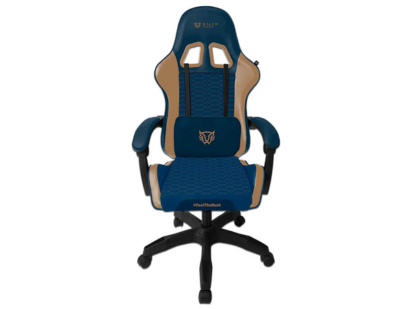 Silla Gamer Balam Rush Power Rush V2, Inclinación Ajustable de hasta 135 Grados, Pistón de Gas Clase 3, Soporta Hasta 120kg, Color Azul Camel.
