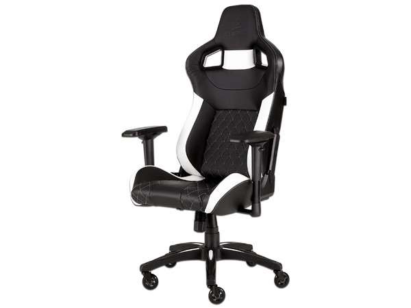 Silla Gamer Corsair T1 RACE. Color negro/blanco.