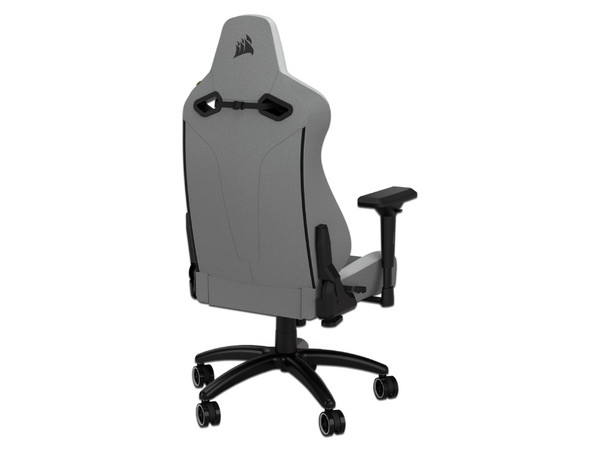 Silla Gamer CORSAIR TC200 Fabric, Repozabrazos 4D, Reclinable hasta 180, Color Gris/Blanco.