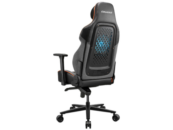 Silla Gamer Cougar NXSYS AERO, Reclinable, Altura Ajustable, Soporta hasta 160Kg, Ventilador RGB integrado, Color Naranja.