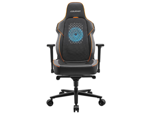 Silla Gamer Cougar NXSYS AERO, Reclinable, Altura Ajustable, Soporta hasta 160Kg, Ventilador RGB integrado, Color Naranja.