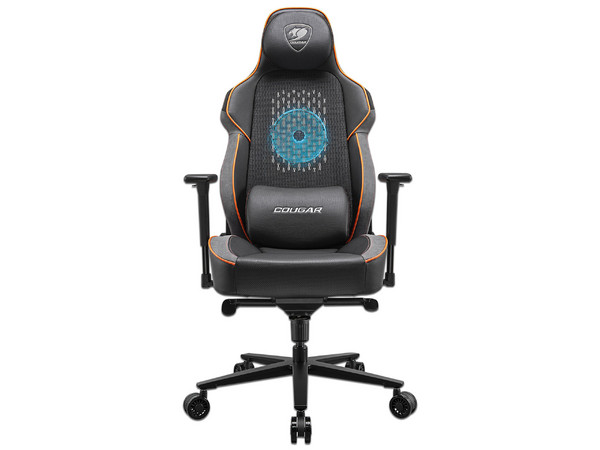 Silla Gamer Cougar NXSYS AERO, Reclinable, Altura Ajustable, Soporta hasta 160Kg, Ventilador RGB integrado, Color Naranja.