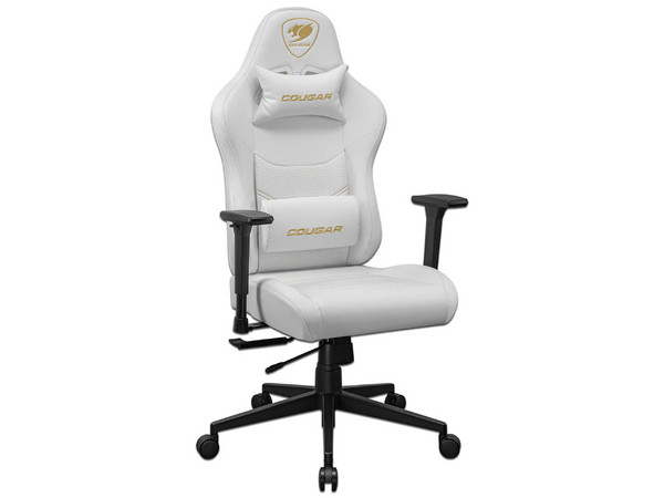 Silla Gamer Cougar PRYME, Cuero Sintético, Soporta Hasta 120Kg, Inclinación de Hasta 115 Grados, Reposabrazos 3D, Color Blanco.