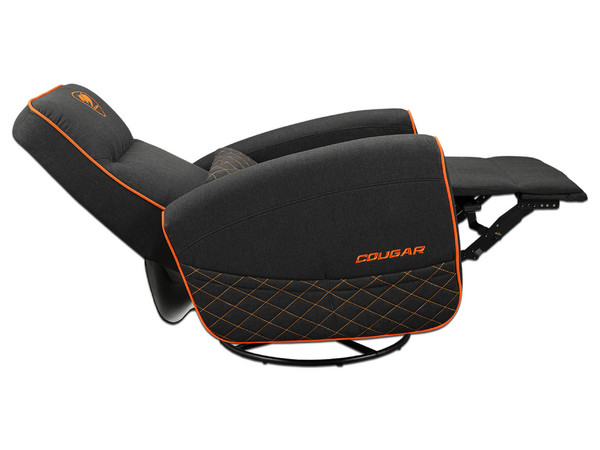 Sofá Cougar Fidom CGR-FDF-ORB, Soporta Hasta 150 Kg, Reclinable de Hasta 160 Grados. Color Negro y Naranja.