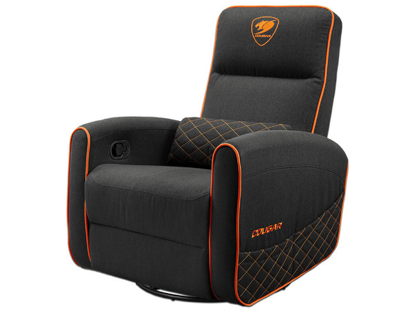 Sofá Cougar Fidom CGR-FDF-ORB, Soporta Hasta 150 Kg, Reclinable de Hasta 160 Grados. Color Negro y Naranja.