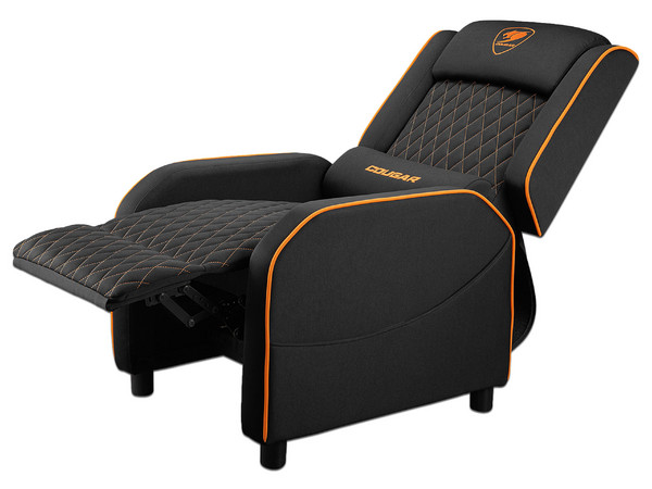Sofá Cougar Ranger One CGR-SA1, Soporta Hasta 160 Kg, Reclinable de Hasta 160 Grados. Color Negro y Naranja.