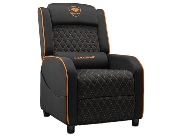 Sofá Cougar Ranger One CGR-SA1, Soporta Hasta 160 Kg, Reclinable de Hasta 160 Grados. Color Negro y Naranja.