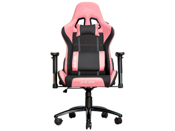 Silla Gamer Kultec Series X2, Inclinación hasta 180 grados, Descansabrazos 3D. Color Negro/Rosa.