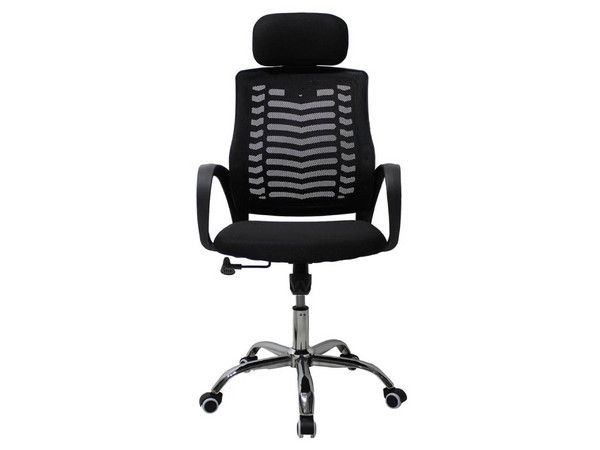 Silla para oficina Ejecutiva Mundo IN JM-108A, Respaldo en Malla, Asiento Tapizado, Altura ajustable, Color Negro.