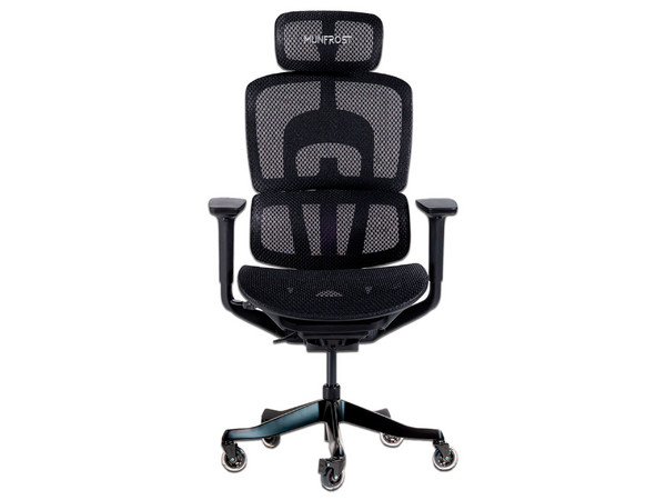 Silla gamer Munfrost Neo, ruedas tipo patín, soporta hasta 180 Kg. Color Gris.