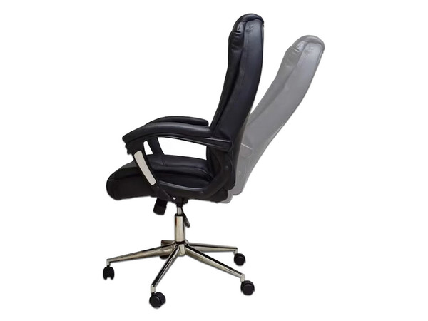 Silla Ejecutiva Naceb NA-0930N, Vinipiel, Semi Reclinable, Descansa brazos acojinados, Hasta 120 kg. Color Negro.