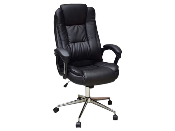 Silla Ejecutiva Naceb NA-0930N, Vinipiel, Semi Reclinable, Descansa brazos acojinados, Hasta 120 kg. Color Negro.