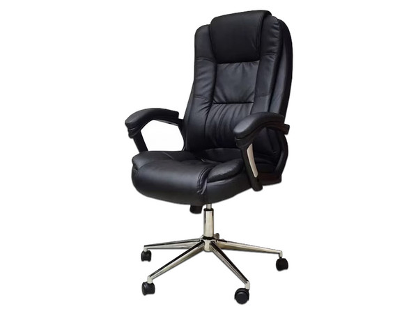 Silla Ejecutiva Naceb NA-0930N, Vinipiel, Semi Reclinable, Descansa brazos acojinados, Hasta 120 kg. Color Negro.